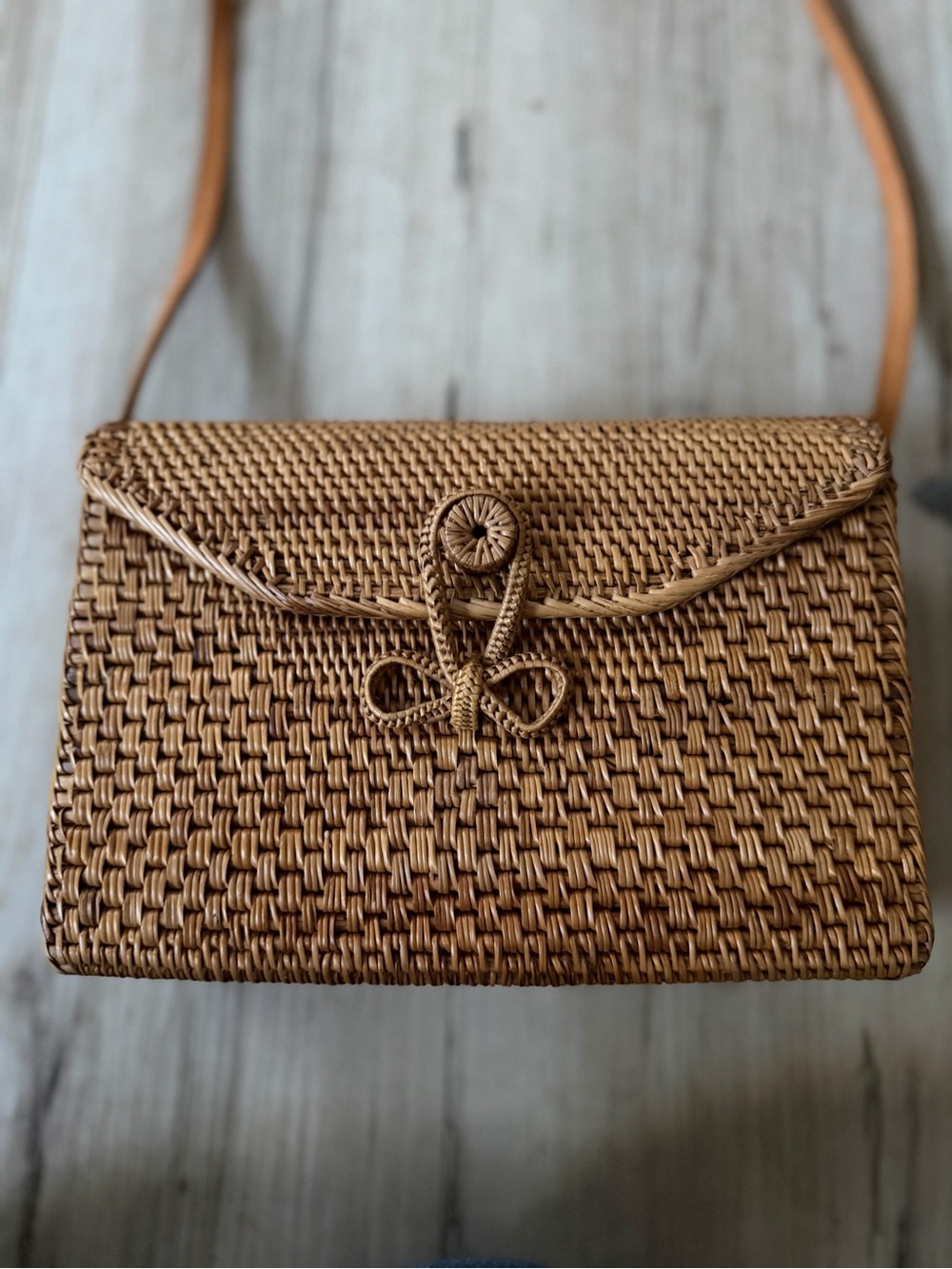 Street Level Woven Crossbody Bag in Brown